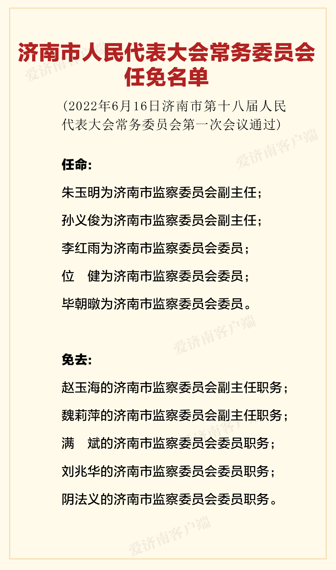 濟(jì)南市政府最新人事任免通知