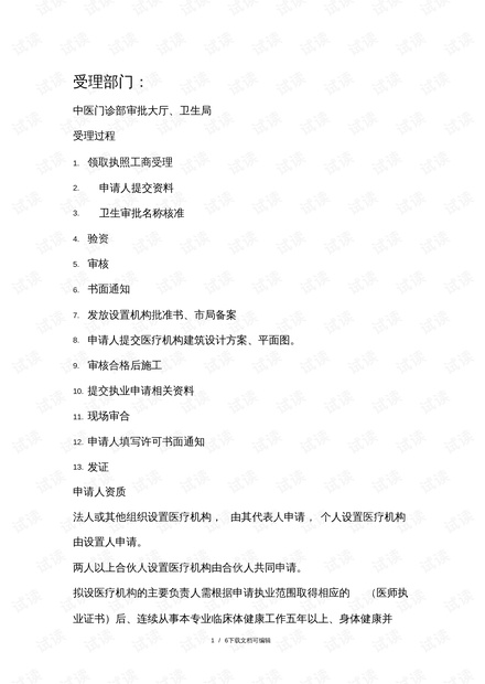 最新中醫(yī)診所申報條件詳解